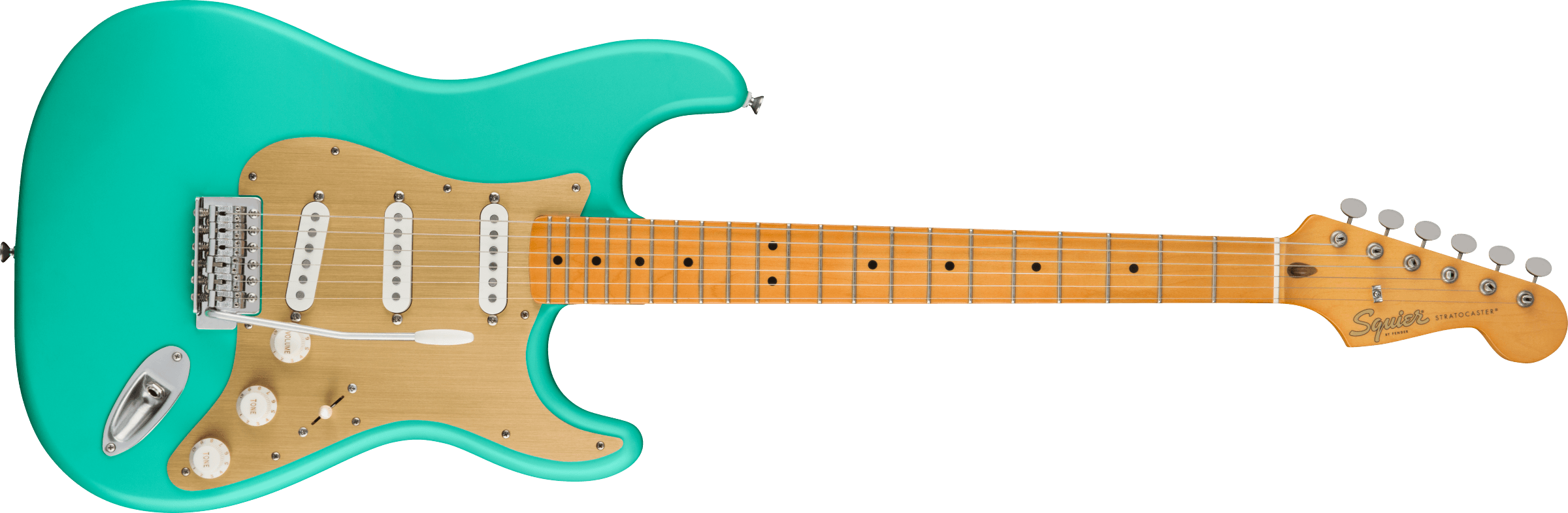 40th Anniversary Stratocaster®, Vintage Edition, Maple Fingerboard, Gold Anodized Pickguard, Satin Sea Foam Green