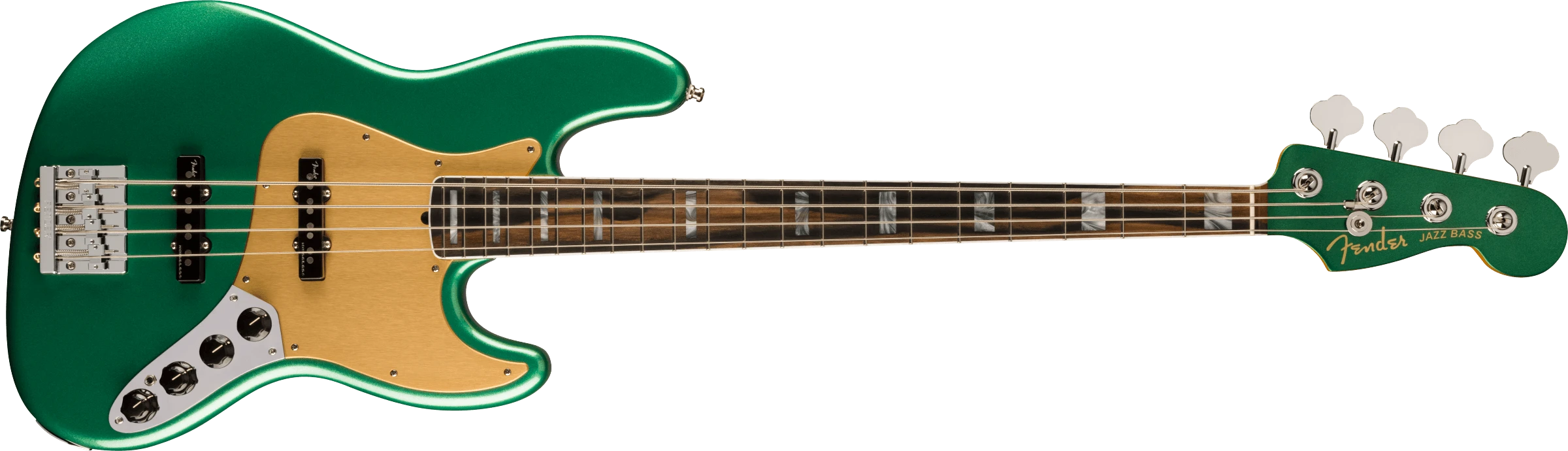 Fender® American Ultra Jazz Bass®, Ebony Fingerboard, Mystic Pine Green
