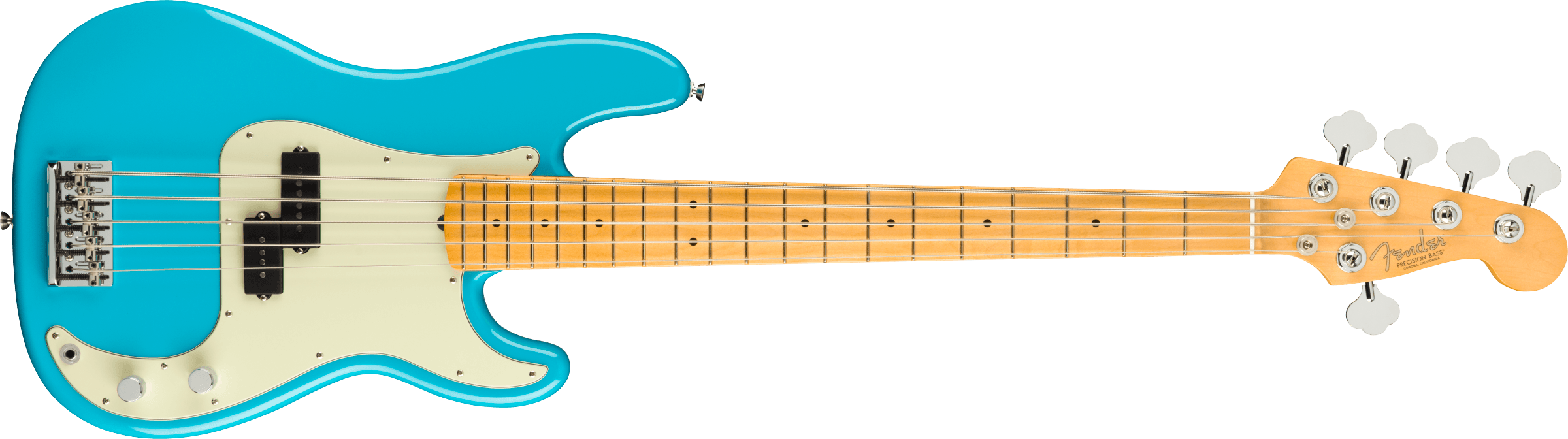 Fender® American Professional II Precision Bass® V, Maple Fingerboard, Miami Blue