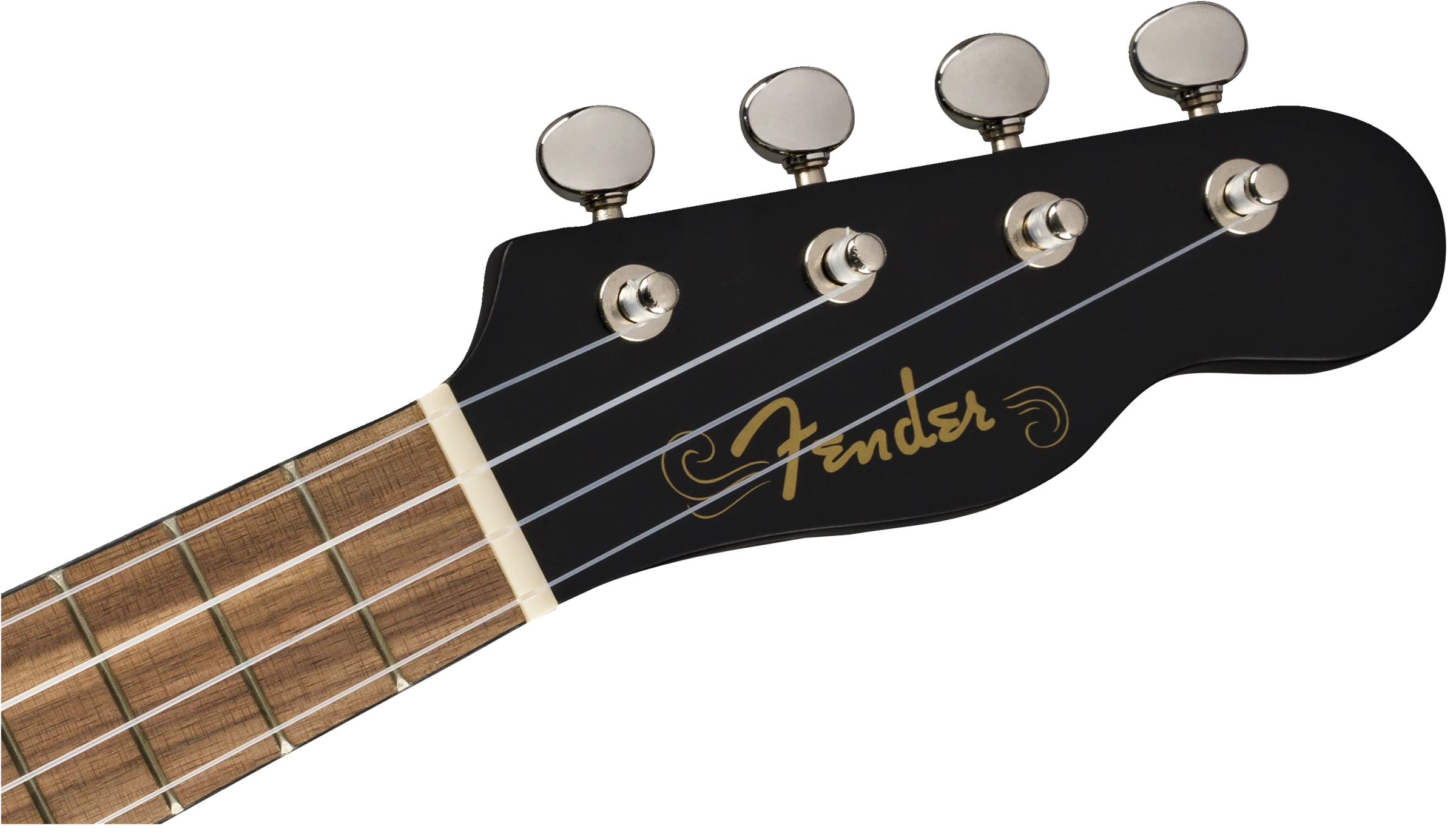 Fender® Venice Soprano Uke, Walnut Fingerboard, Black