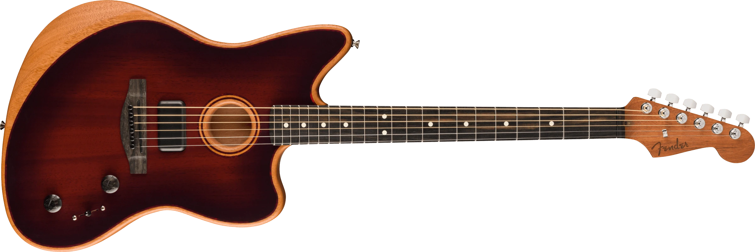 Fender® American Acoustasonic® Jazzmaster® All-Mahogany, Ebony Fingerboard, Bourbon Burst