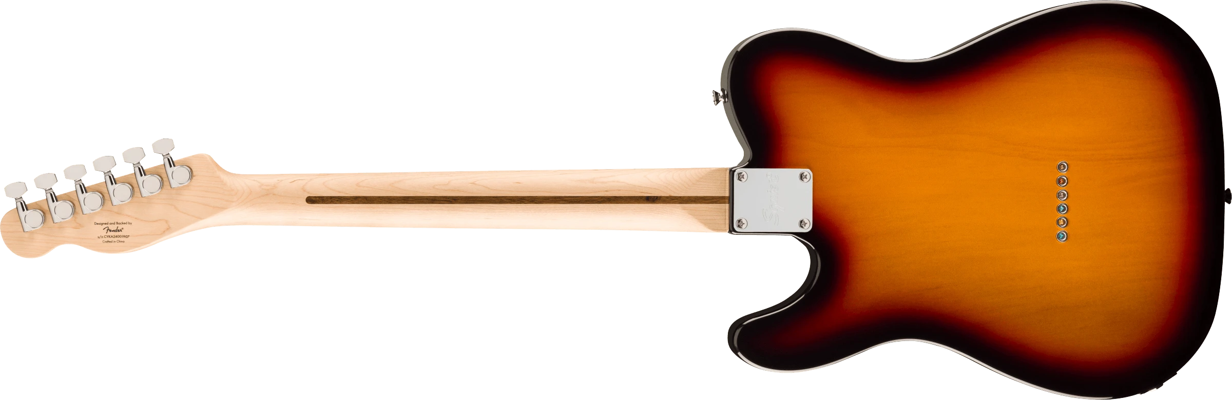 Squier® Affinity Series™ Telecaster® Thinline, Maple Fingerboard, White Pickguard, 3-Color Sunburst