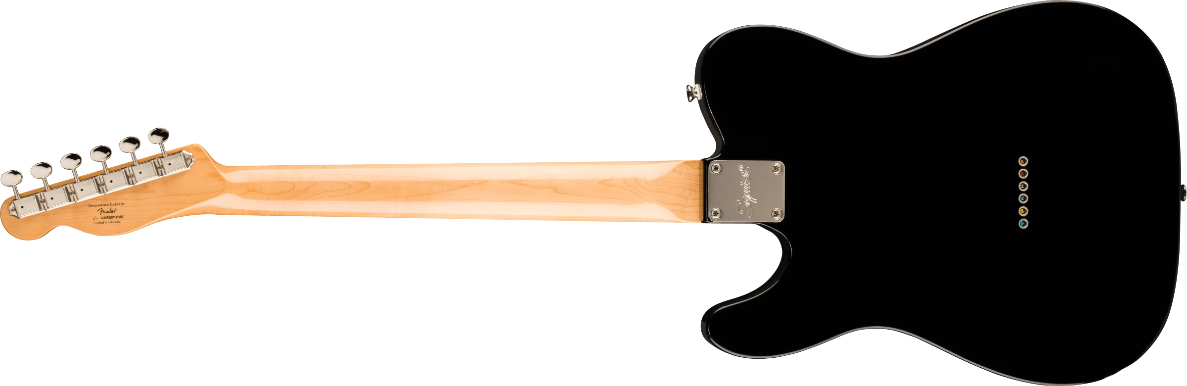 Squier® FSR Classic Vibe '70s Telecaster® Thinline, Maple Fingerboard with Blocks and Binding, Parchment Pickguard, Black