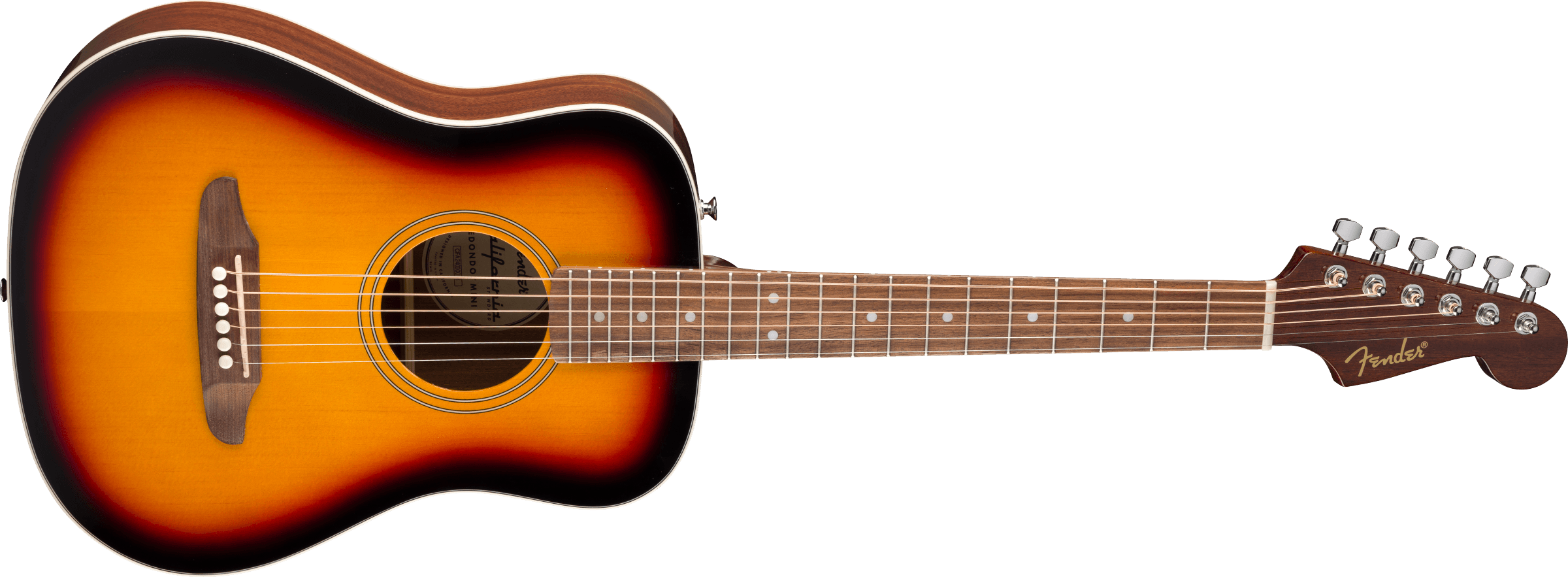 Fender® California Standard Redondo™ Mini with Bag, Spruce Top, 3-Color Sunburst