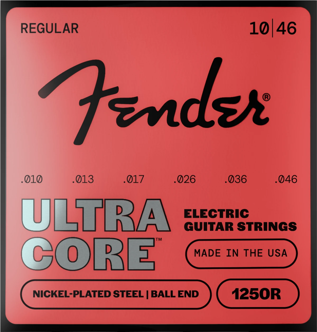 Ultracore™ 1250R Guitar Strings, Nickel-Plated Steel, Ball End, Gauges .010-.046