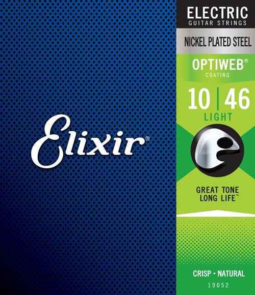 Elixir® 19052 Electric Nickel Plated Steel OPTIWEB Light .010 .046