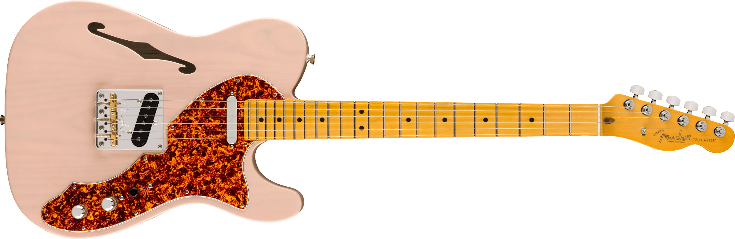 Fender® Limited Edition American Professional II Telecaster® Thinline, Maple Fingerboard, Transparent Shell Pink