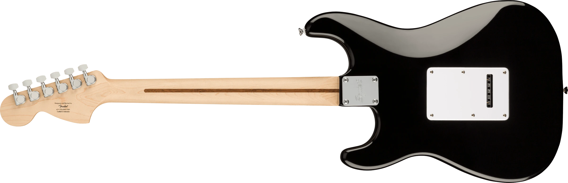 Squier® Affinity Series™ Stratocaster®, Maple Fingerboard, White Pickguard, Black