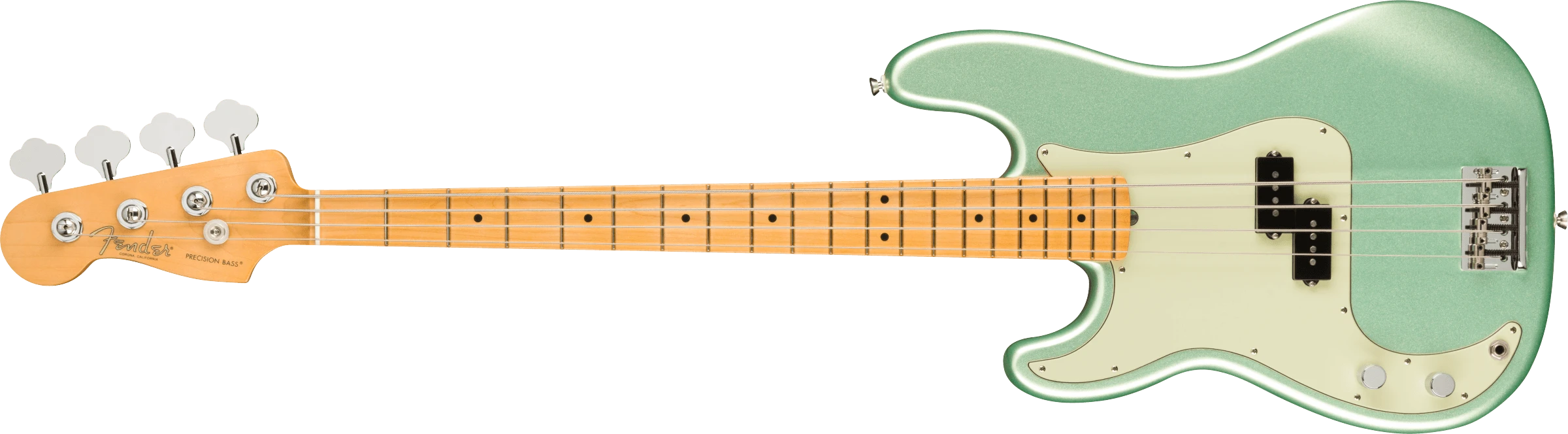 Fender® American Professional II Precision Bass® Left-Hand, Maple Fingerboard, Mystic Surf Green