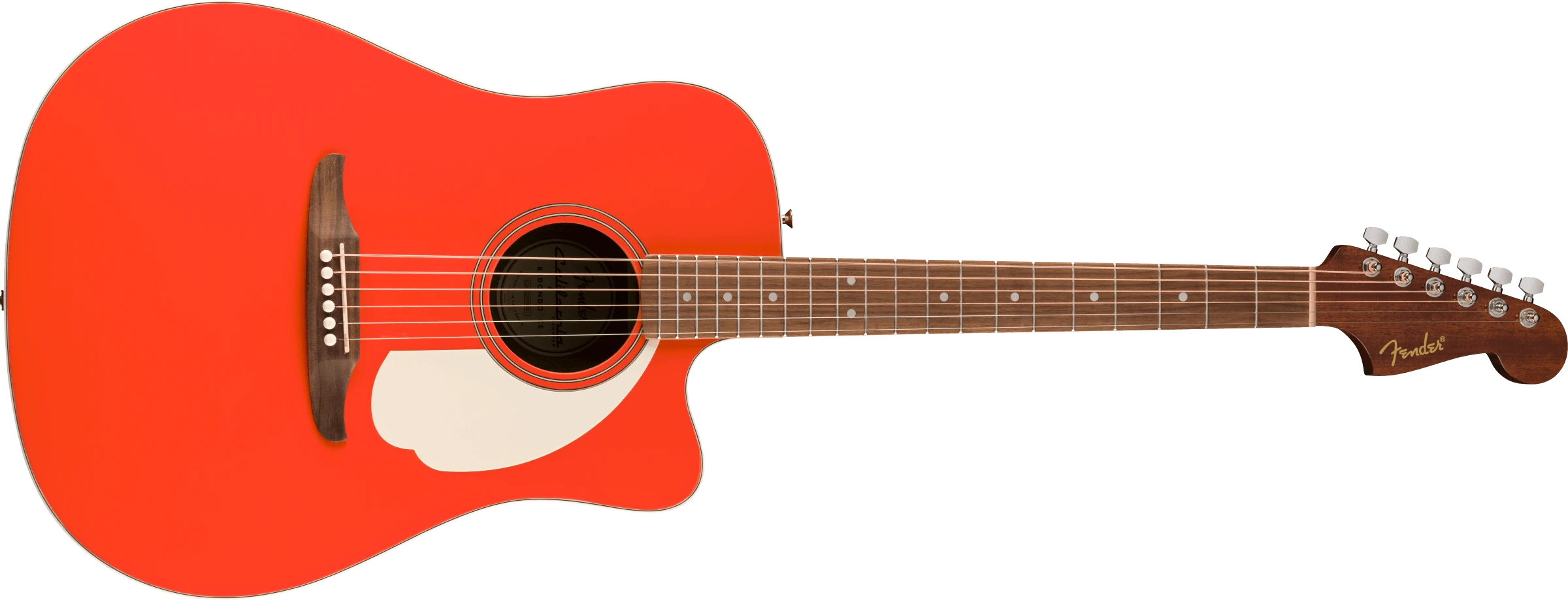 Fender® California Standard Redondo™ CE, Spruce Top, Ivory Pickguard, Fiesta Red