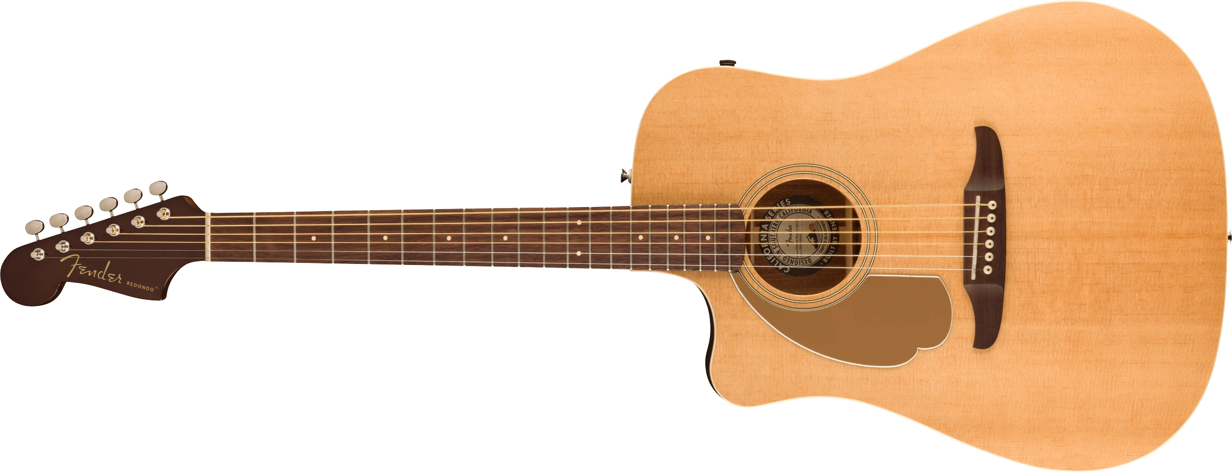 Fender® Redondo Player Left-Handed, Walnut Fingerboard, Gold Pickguard, Natural