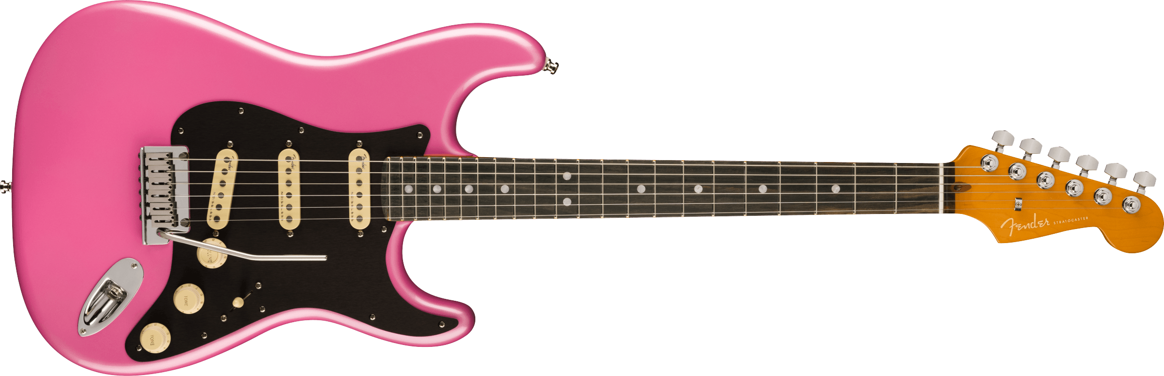 Fender® American Ultra Stratocaster®, Ebony Fingerboard, Bubble Gum Metallic