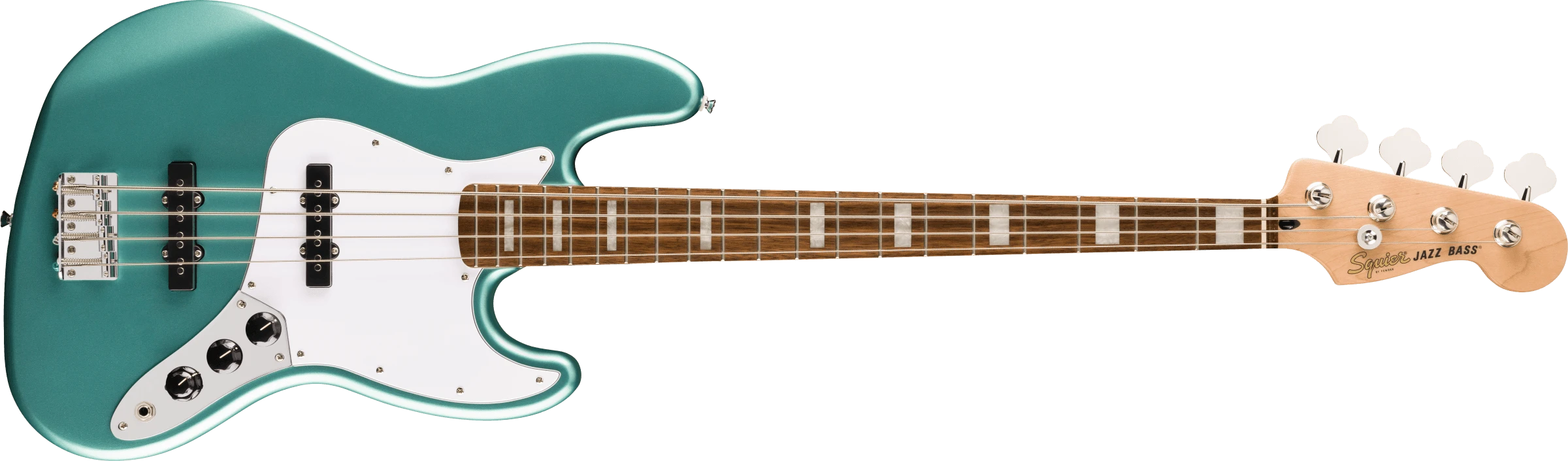 Squier® Affinity Series® Active Jazz Bass®, Laurel Fingerboard, White Pickguard, Mystic Sea Foam Green