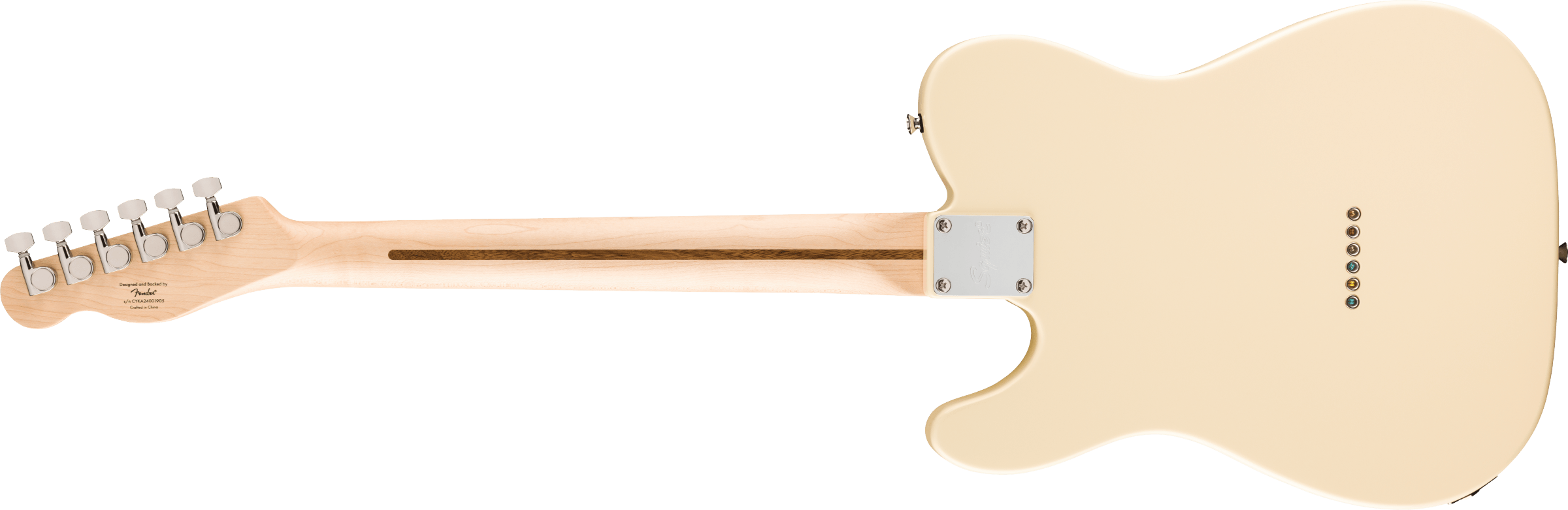Squier® Affinity Series® Telecaster® Thinline, Laurel Fingerboard, Black Pickguard, Olympic White