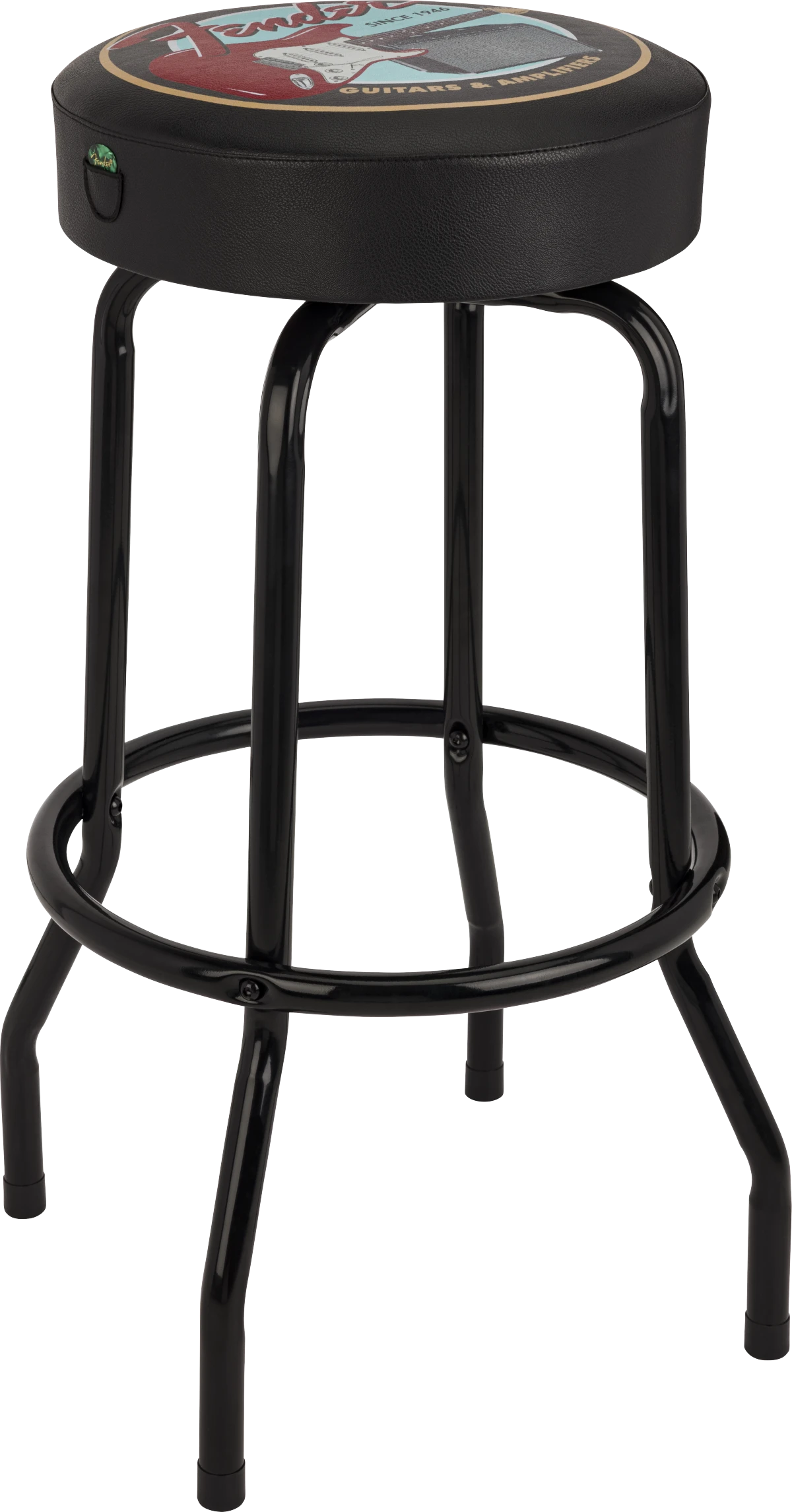 Fender® Guitars & Amps Pick Pouch Barstool, Black/Black, 30"