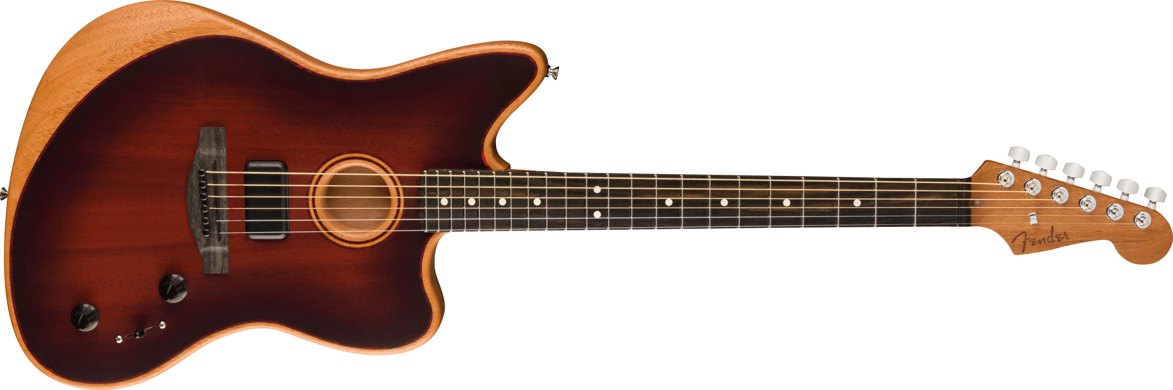 Fender® American Acoustasonic® Jazzmaster® All-Mahogany, Ebony Fingerboard, Bourbon Burst