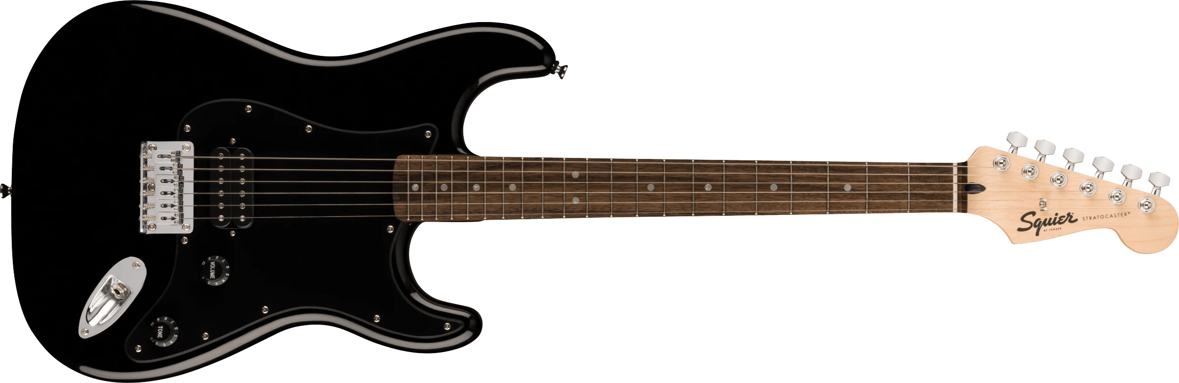 Squier® Sonic® Stratocaster® HT H, Laurel Fingerboard, Black Pickguard, Black