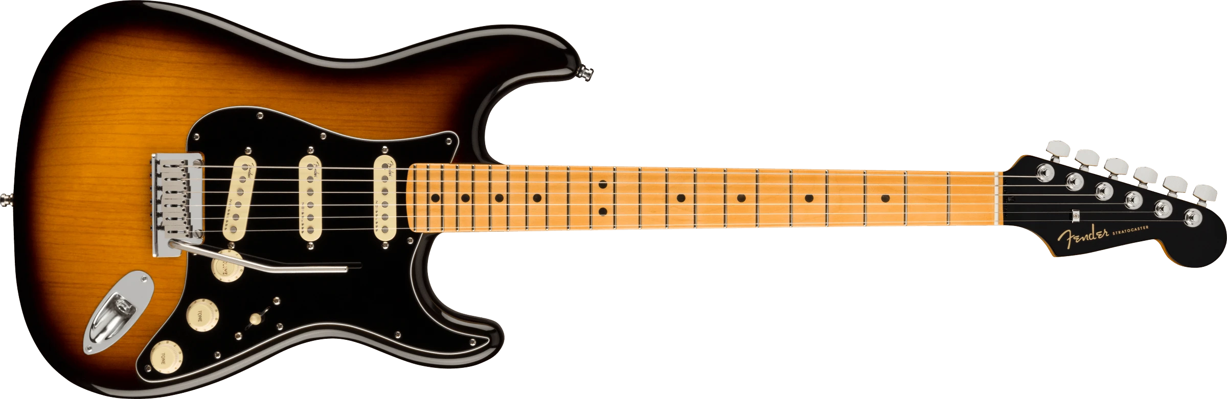 Fender® American Ultra Luxe Stratocaster®, Maple Fingerboard, 2-Color Sunburst