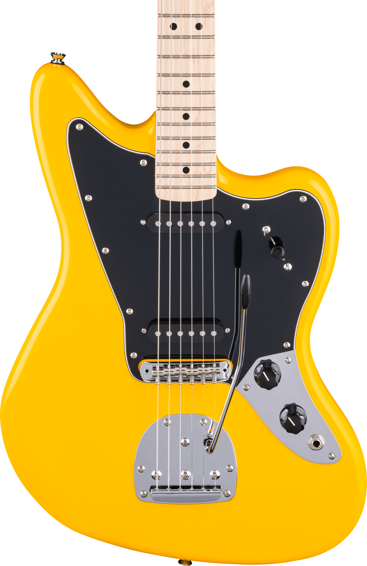Squier® FSR Affinity Series® Jaguar®, Maple Fingerboard, Black Pickguard, Graffiti Yellow
