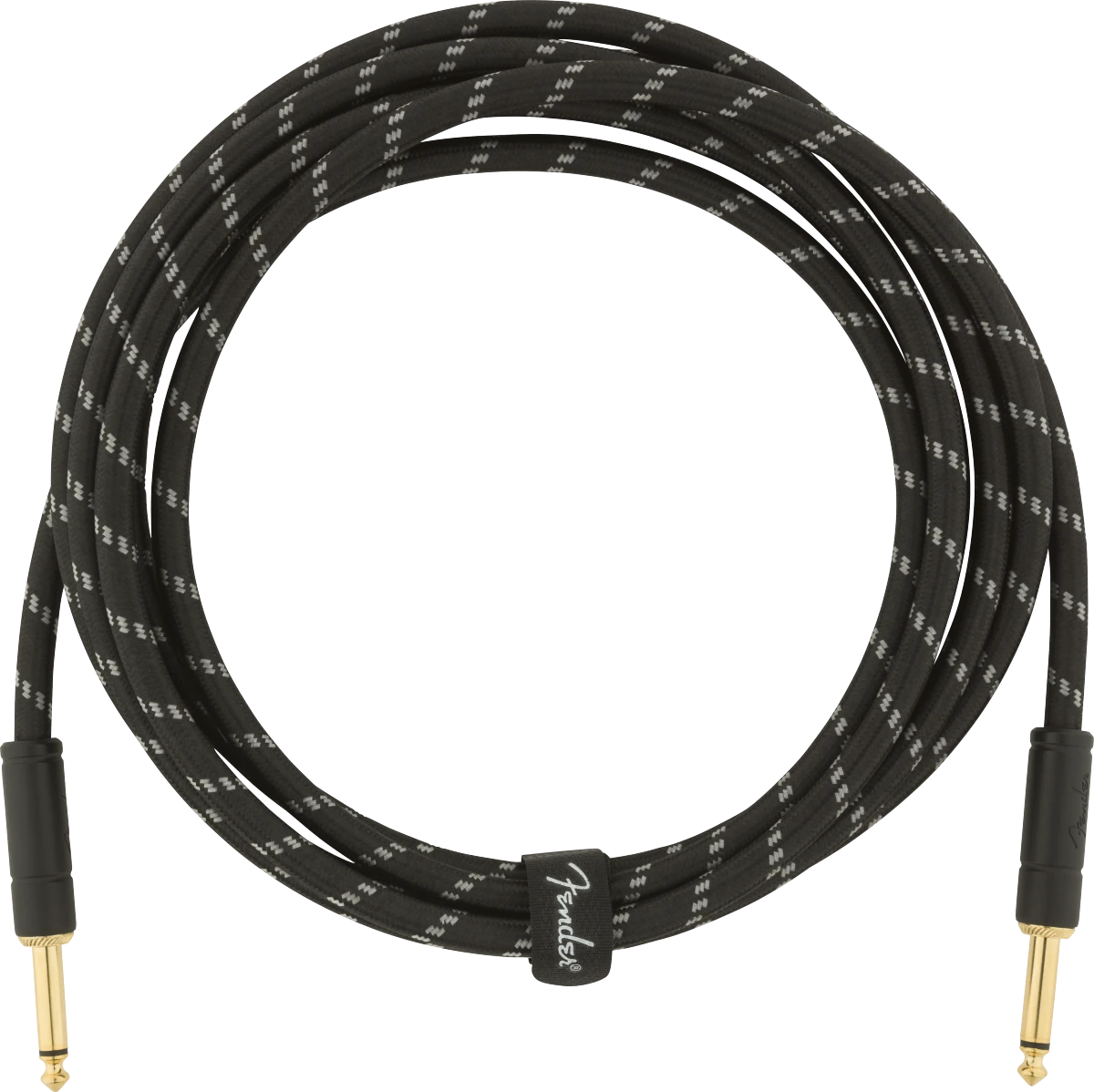 Fender® Deluxe Series Instrument Cable, Straight/Straight, 10', Black Tweed