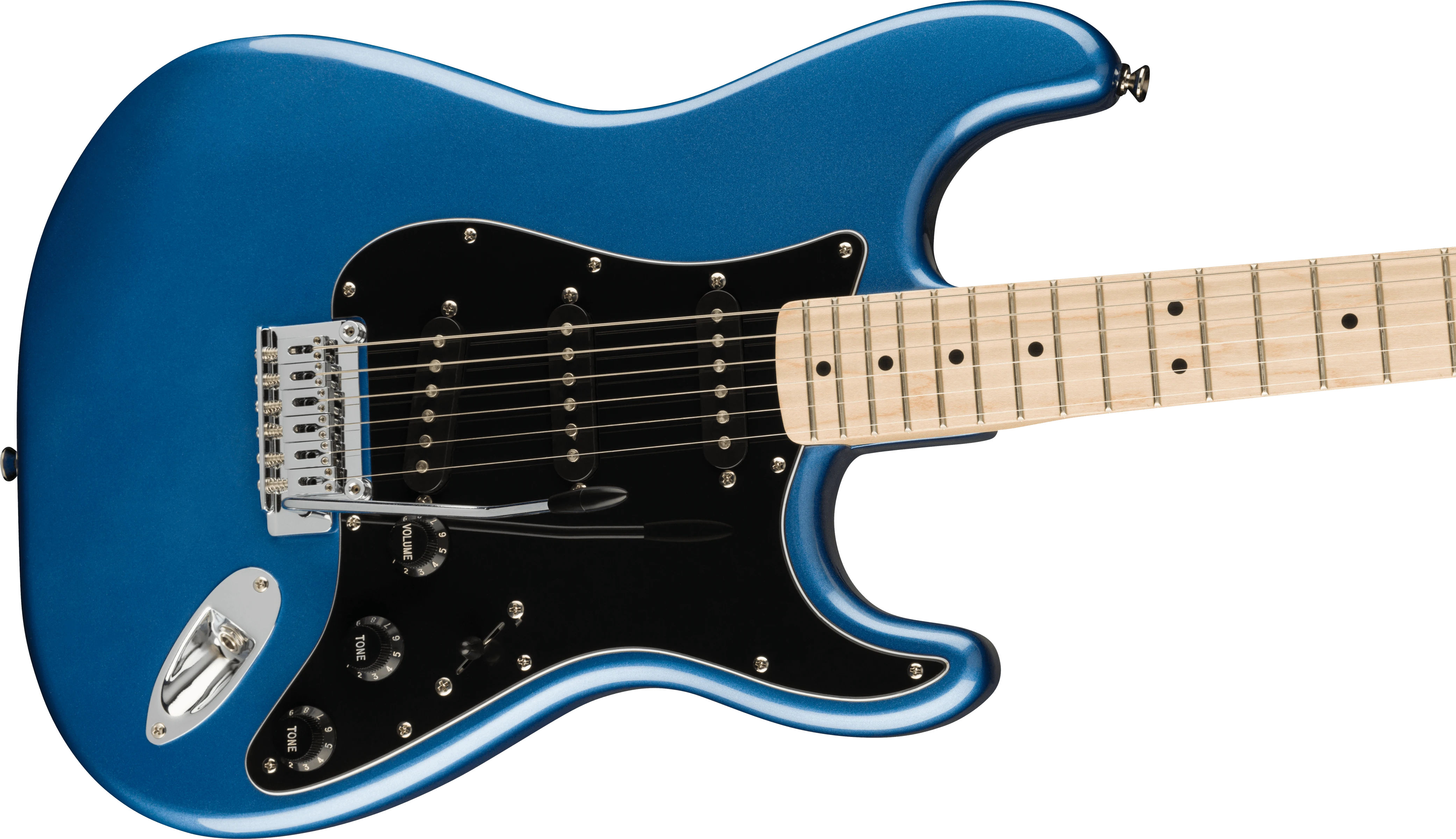Squier® Affinity Series™ Stratocaster®, Maple Fingerboard, Black Pickguard, Lake Placid Blue