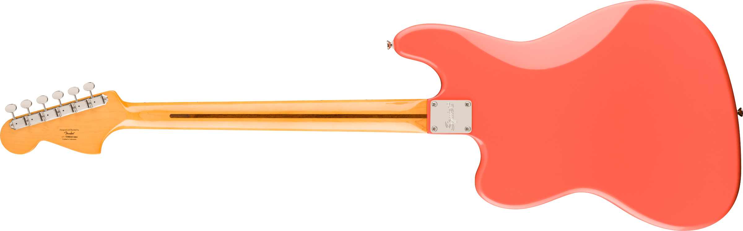 Squier® FSR Classic Vibe™ Bass VI, Laurel Fingerboard, Mint Pickguard, Matching Headstock, Tahitian Coral