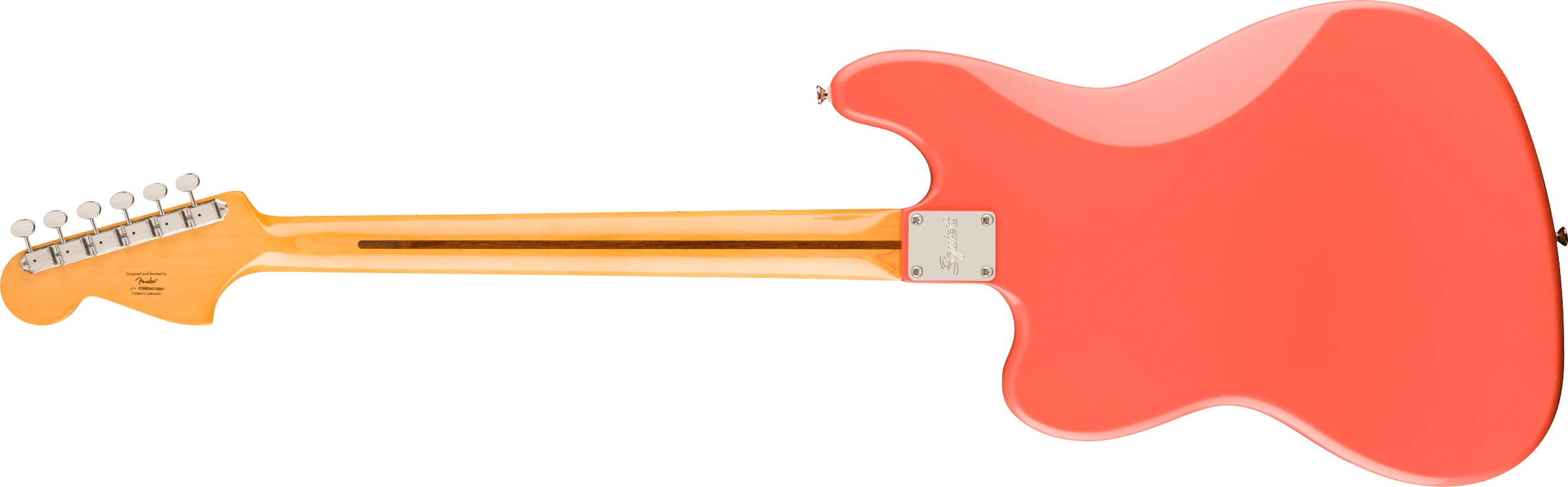 Squier® FSR Classic Vibe™ Bass VI, Laurel Fingerboard, Mint Pickguard, Matching Headstock, Tahitian Coral