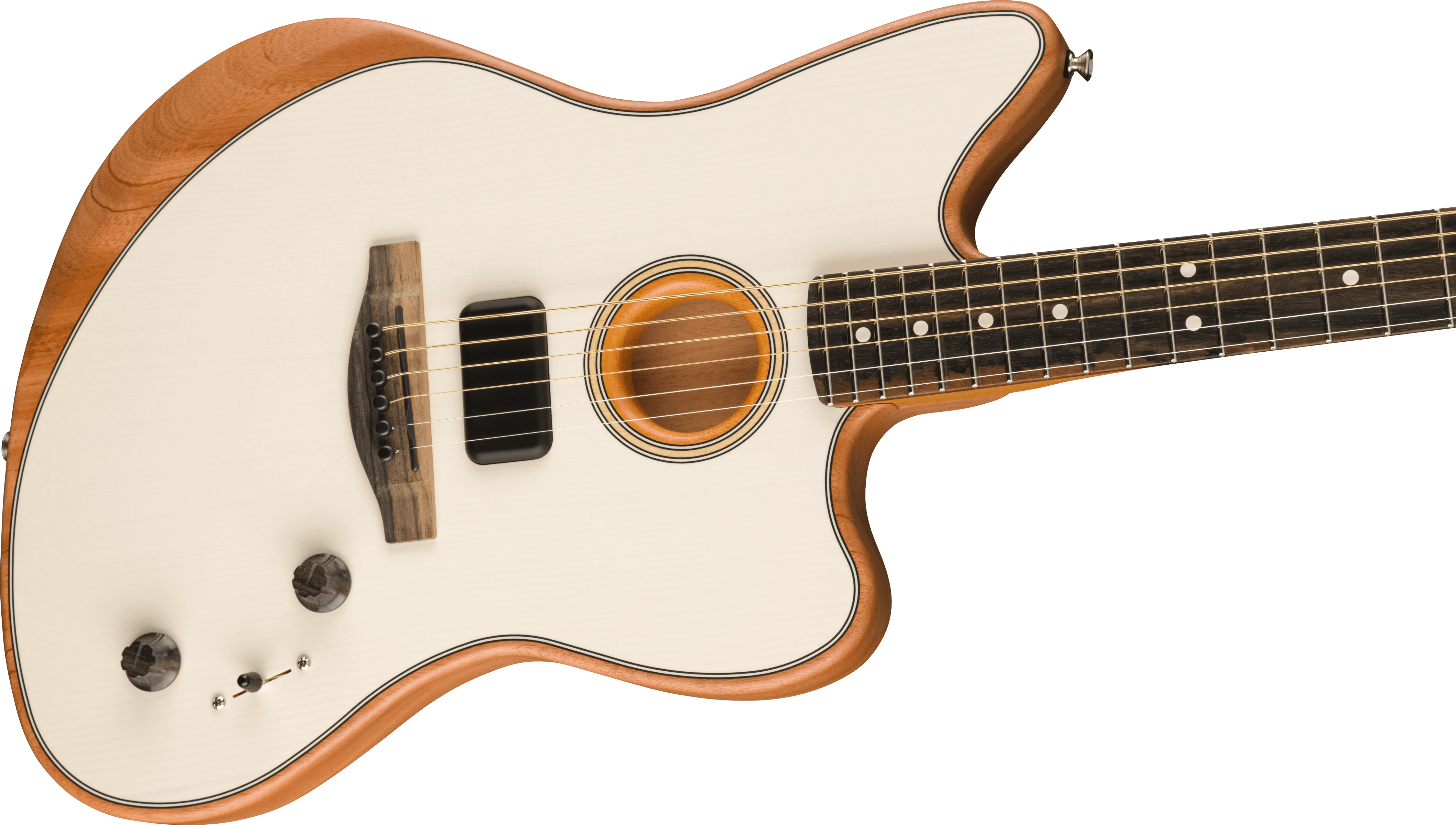 Fender® American Acoustasonic® Jazzmaster®, Arctic White, Ebony Fingerboard