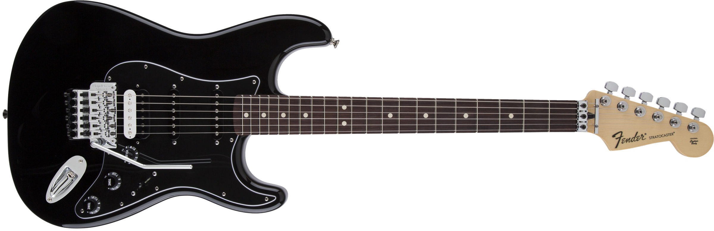 Fender® Standard Stratocaster® HSS with Floyd Rose®, Rosewood Fingerboard, Black