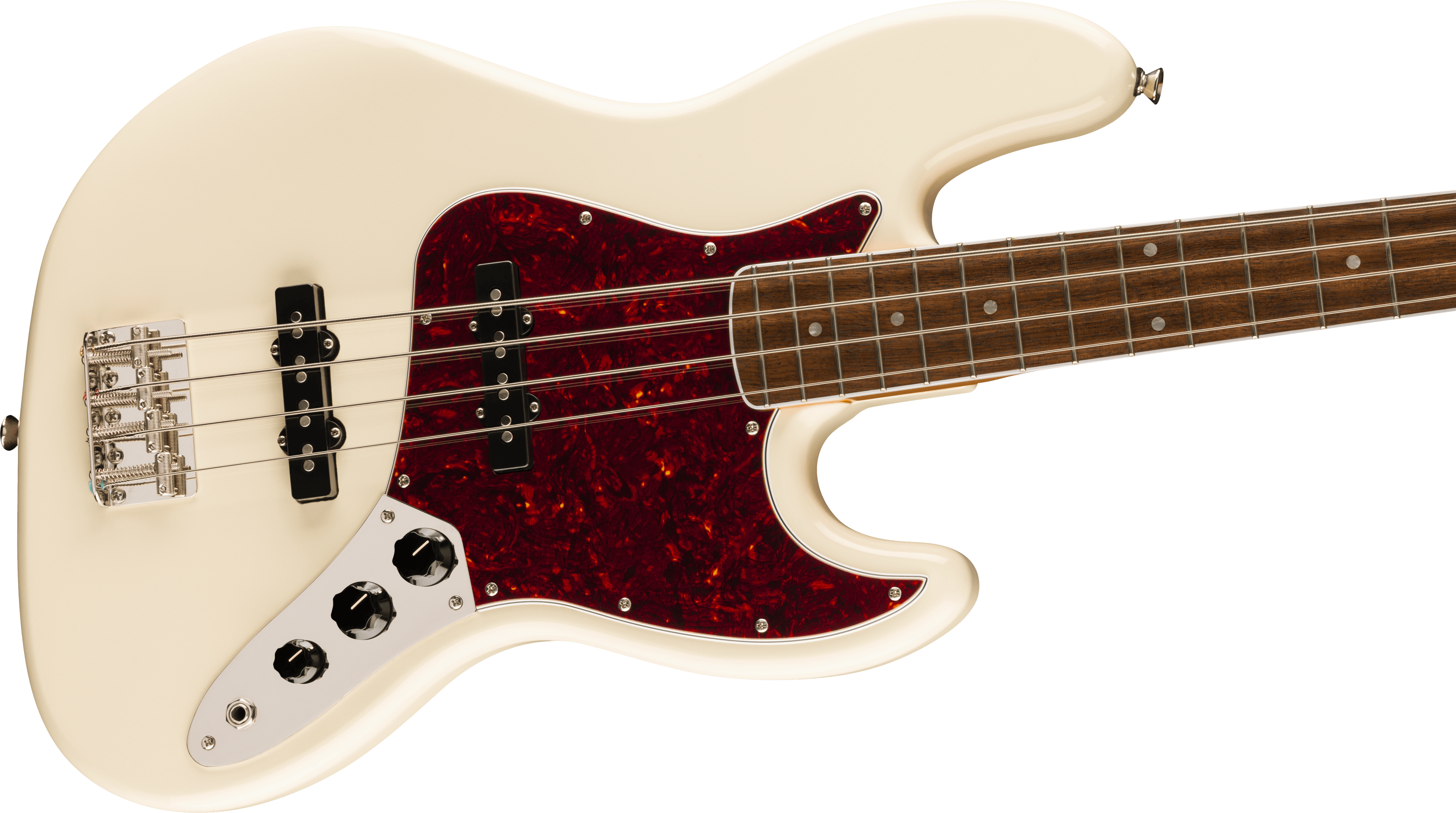 Squier® Limited Edition Classic Vibe™ Mid-'60s Jazz Bass®, Laurel Fingerboard, Tortoiseshell Pickguard, Olympic White