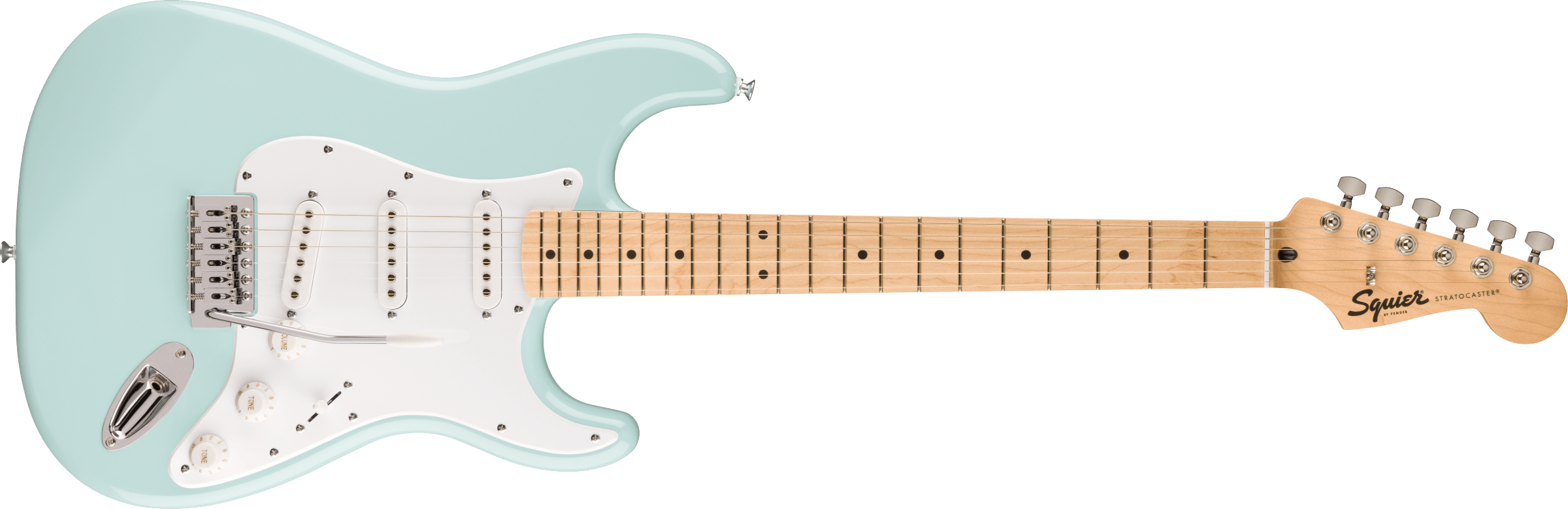 Squier® FSR Squier Sonic® Stratocaster® Pack, Maple Fingerboard, White Pickguard, Sonic Blue, Gig Bag, Frontman® 10G - 230V