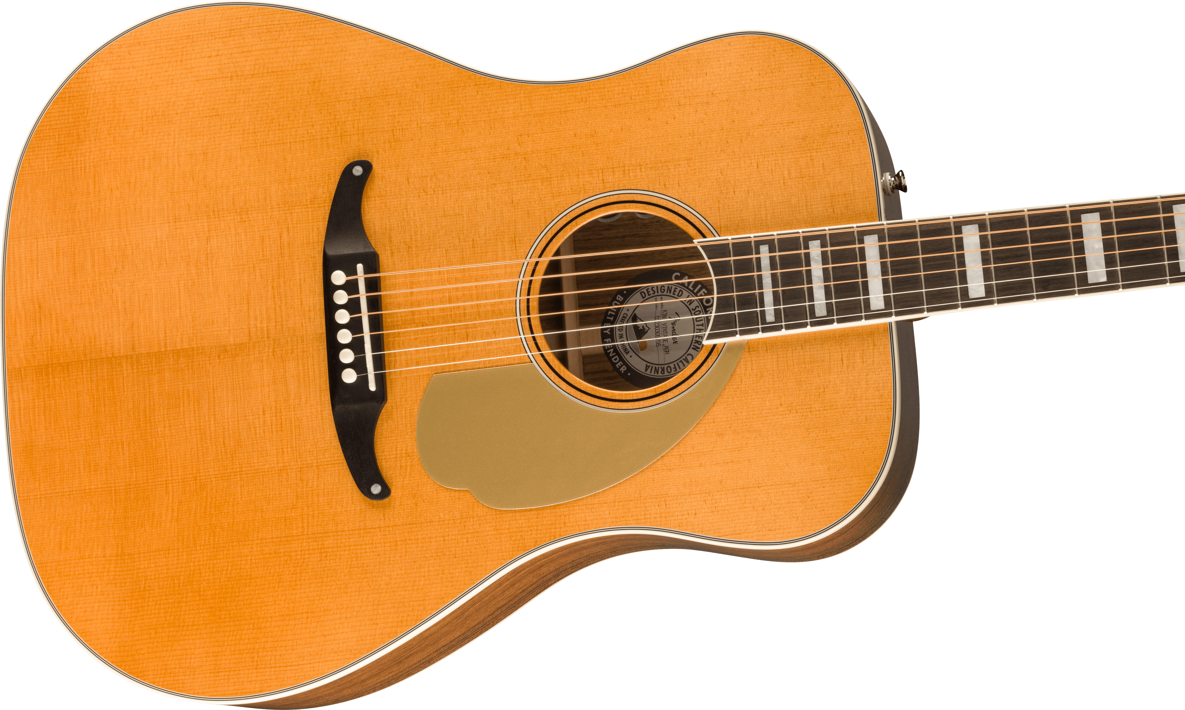 Fender® California Vintage King with Case, Gold Pickguard, Aged Natural