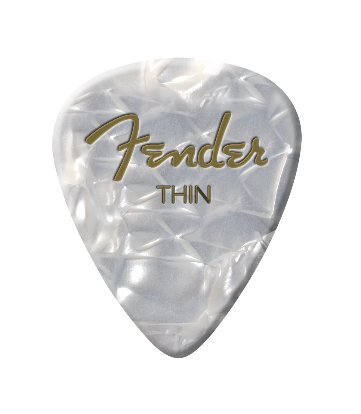 Fender® Premium Celluloid 351 Shape Picks, Thin, White Moto, 12-Pack