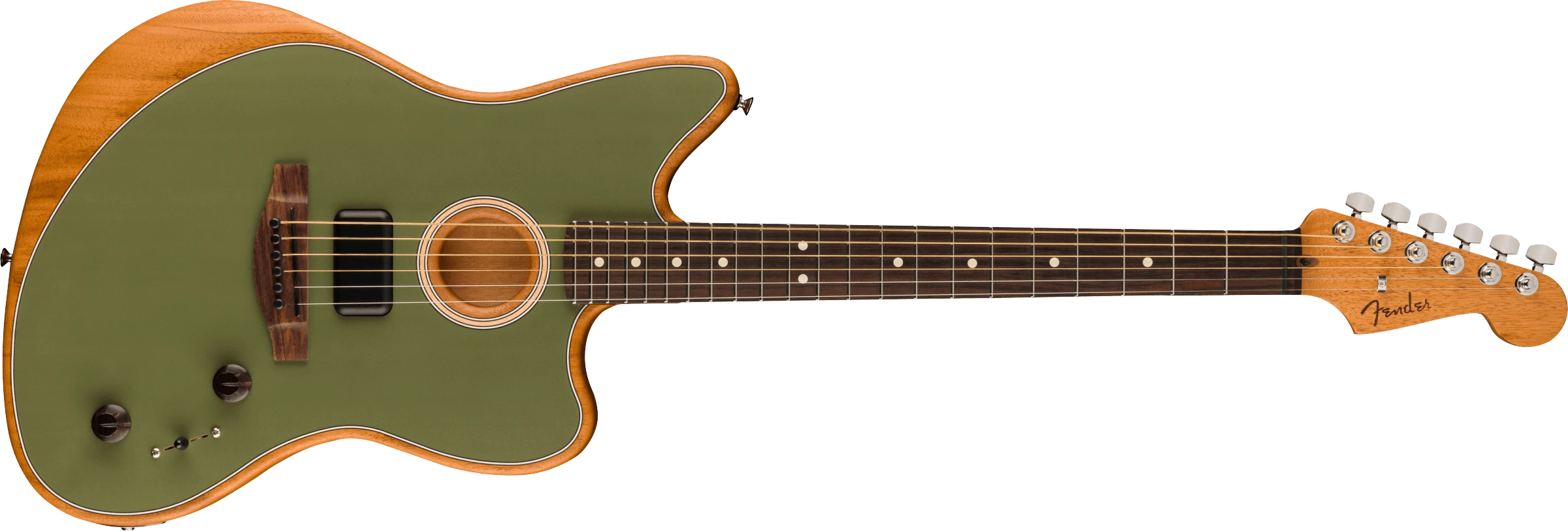 Fender® Acoustasonic® Player Jazzmaster, Rosewood Fingerboard, Antique Olive