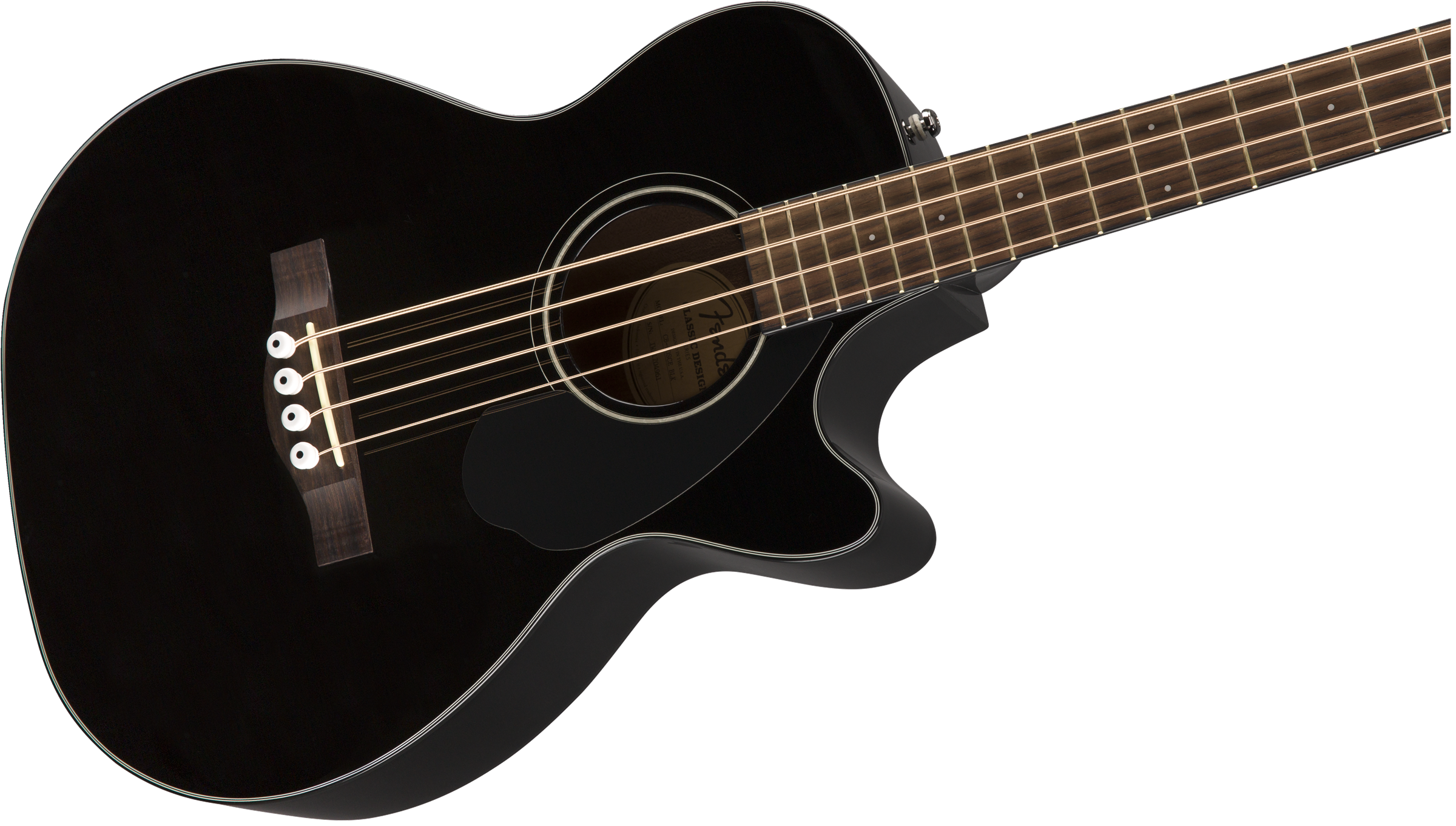 Fender® CB-60SCE Bass, Walnut Fingerboard, Black