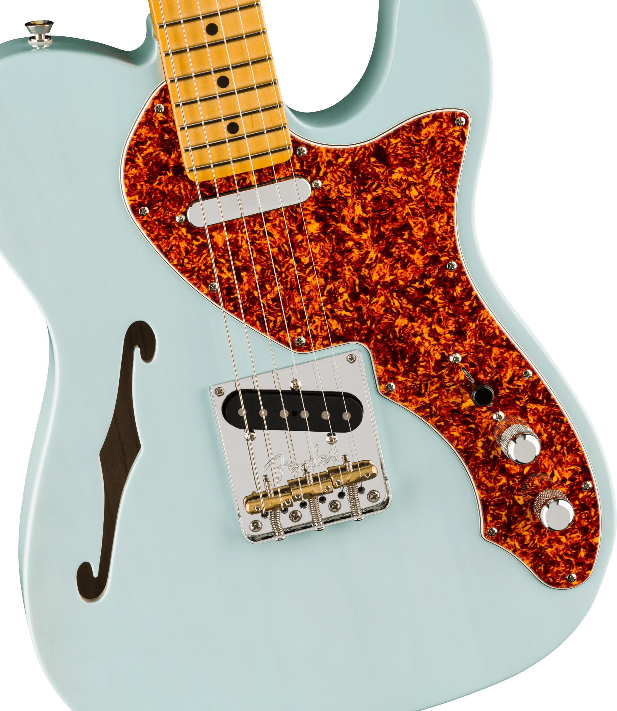 Fender® Limited Edition American Professional II Telecaster® Thinline, Maple Fingerboard, Transparent Daphne Blue