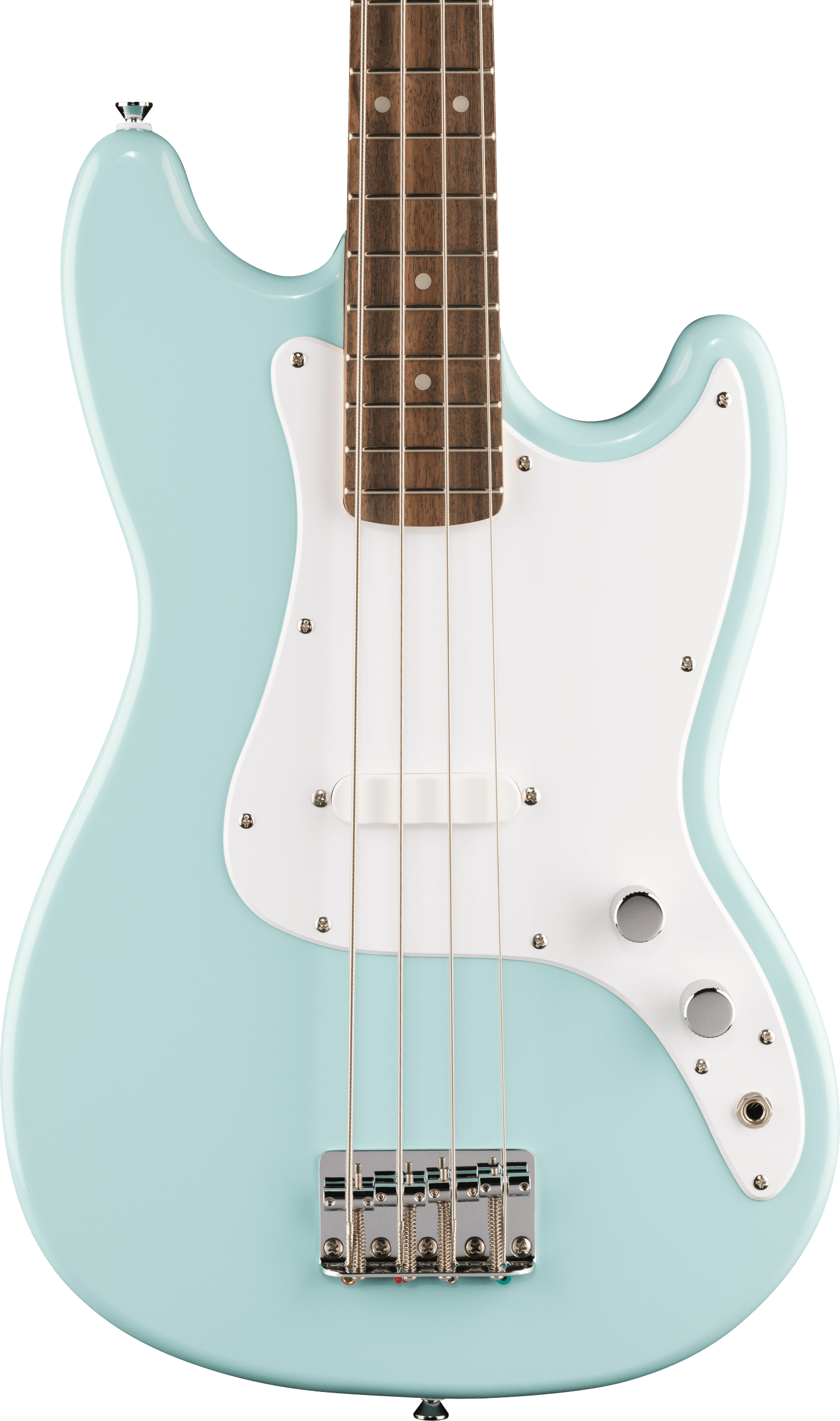 Squier® Squier Sonic® Bronco™ Bass, Laurel Fingerboard, White Pickguard, Daphne Blue