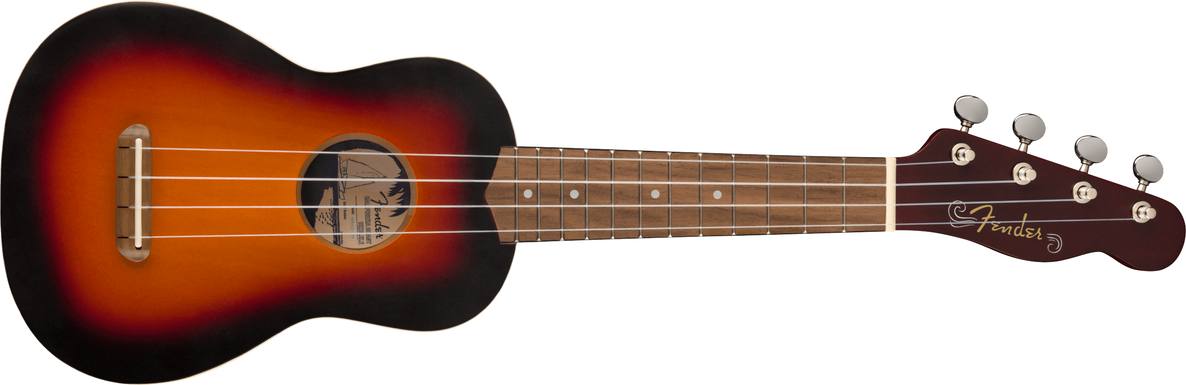 Fender® Venice Soprano Uke, Walnut Fingerboard, 2-Color Sunburst
