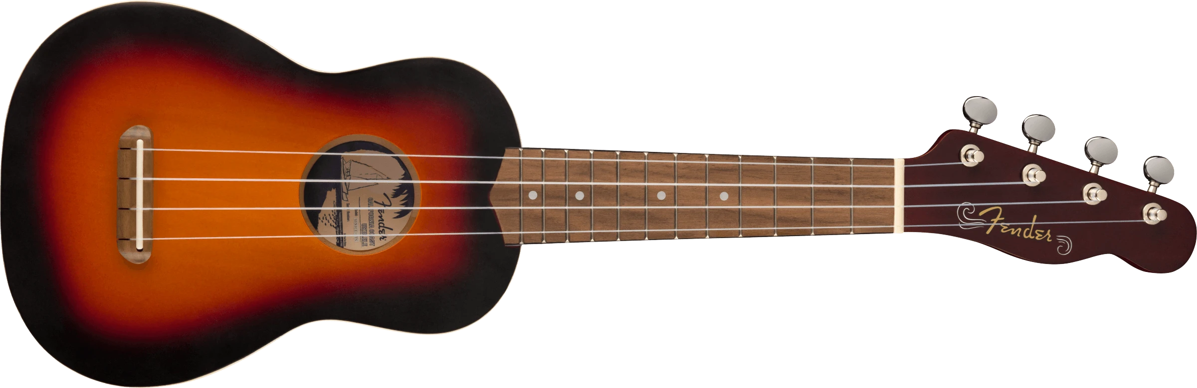 Fender® Venice Soprano Uke, Walnut Fingerboard, 2-Color Sunburst
