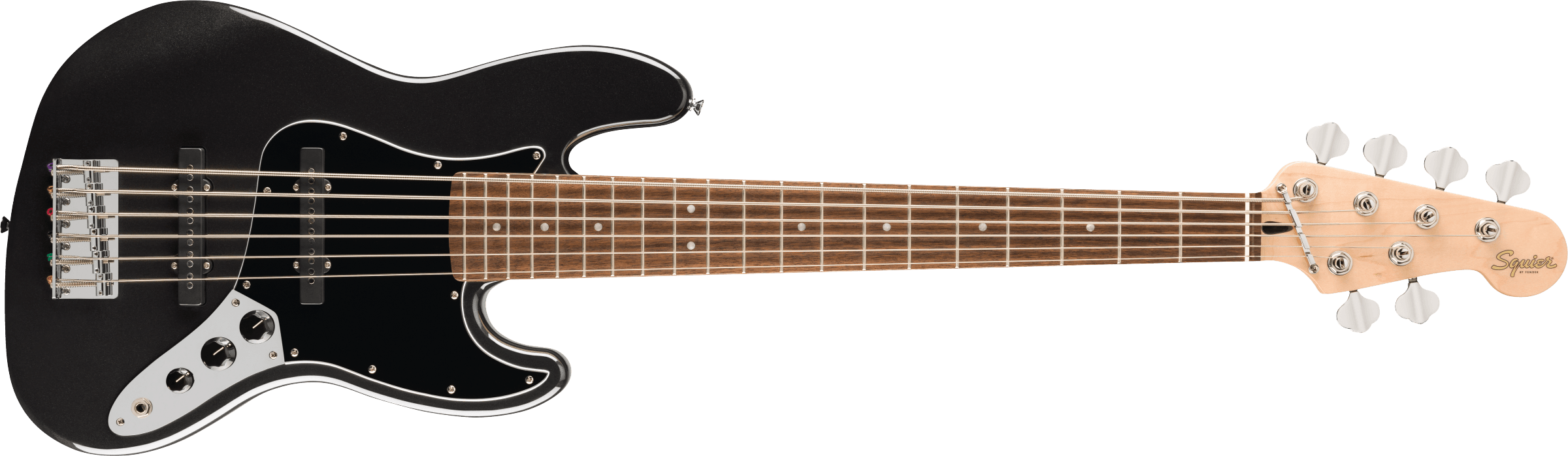 Squier® Affinity Series® Jazz Bass® VI, Laurel Fingerboard, Black Pickguard, Black Metallic