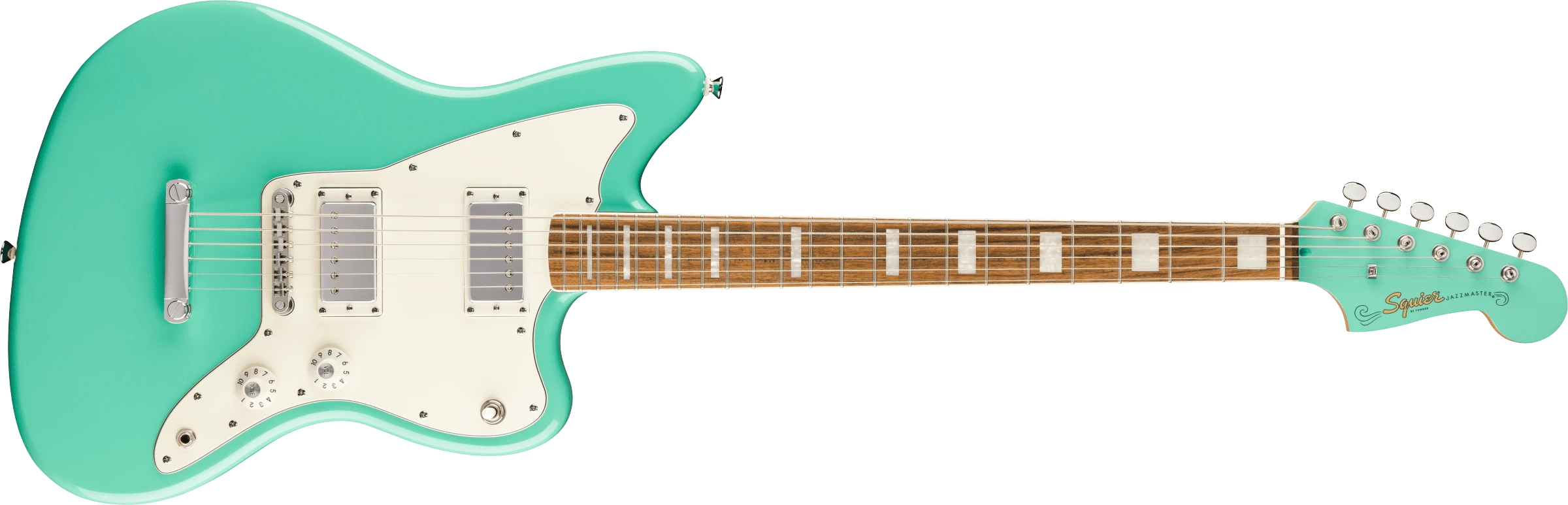 Squier® Paranormal Baritone Jazzmaster® HH, Laurel Fingerboard, Parchment Pickguard, Sea Foam Green