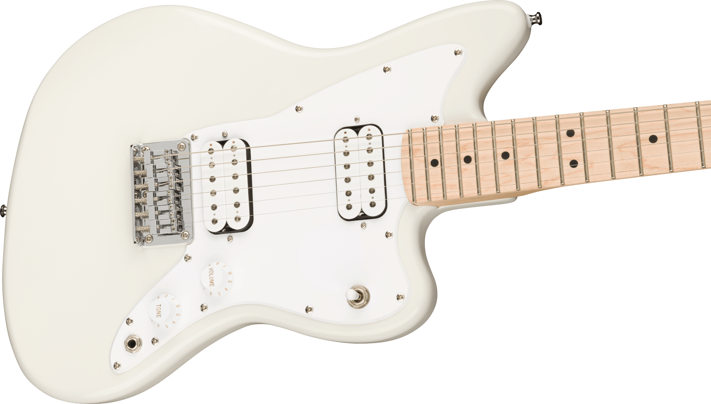 Squier® Mini Jazzmaster® HH, Maple Fingerboard, White Pickguard, Olympic White