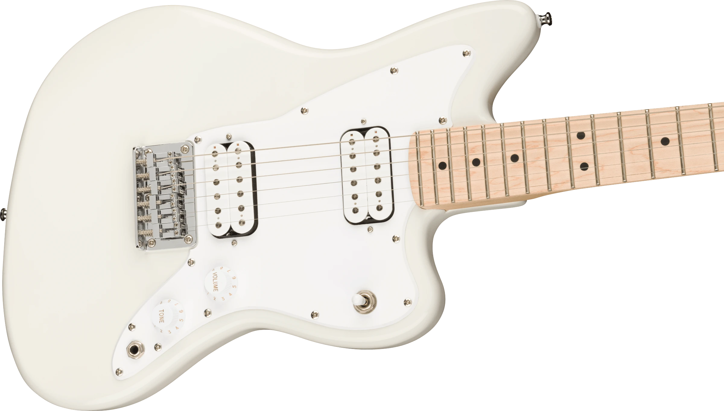 Squier® Mini Jazzmaster® HH, Maple Fingerboard, White Pickguard, Olympic White
