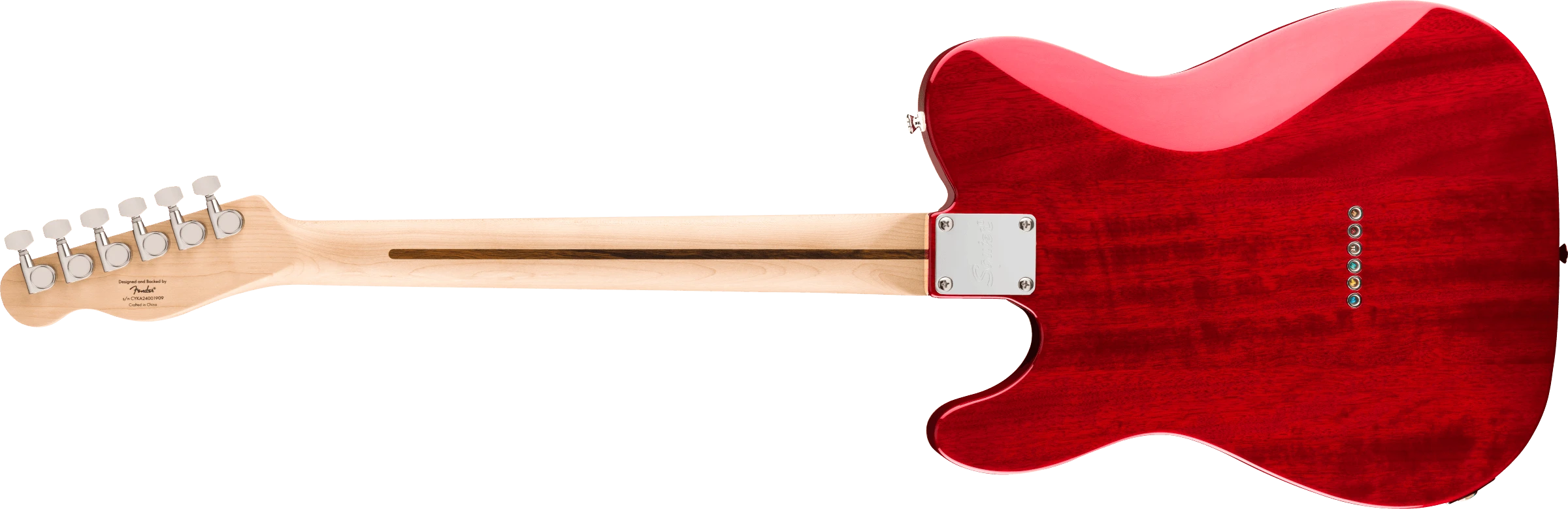 Squier® Affinity Series™ Telecaster® FMT SH, Laurel Fingerboard, White Pickguard, Crimson Red Transparent