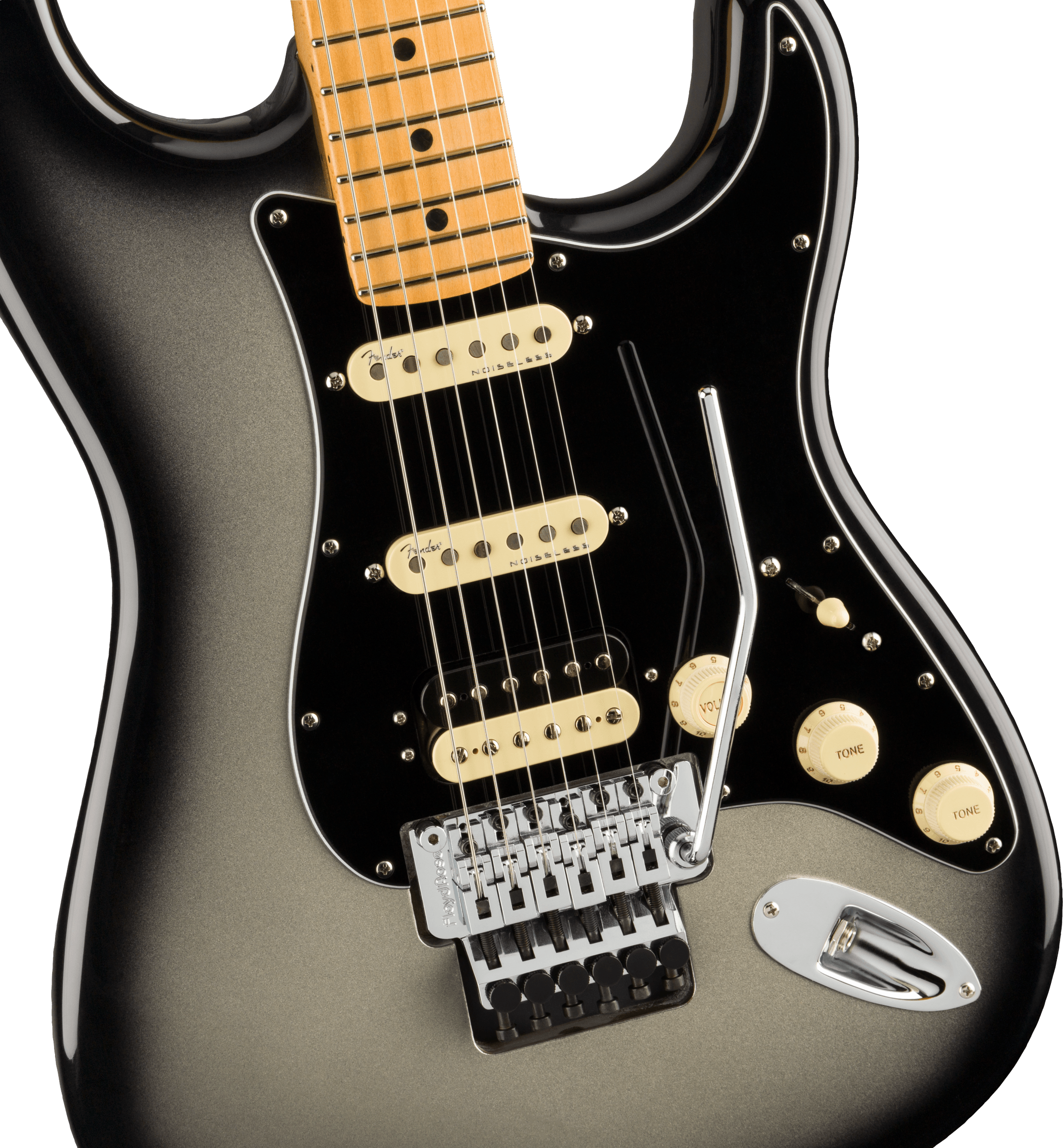 Fender® Ultra Luxe Stratocaster® Floyd Rose® HSS, Maple Fingerboard, Silverburst