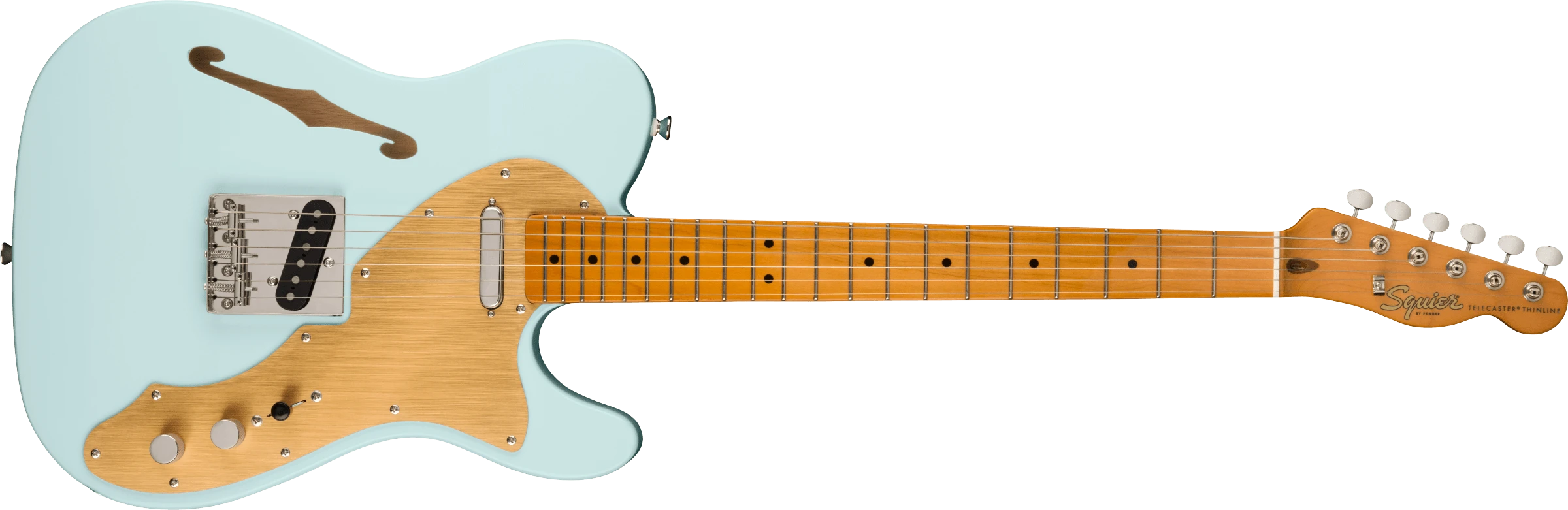 Squier® FSR Classic Vibe '60s Telecaster® Thinline, Maple Fingerboard, Gold Anodized Pickguard, Sonic Blue