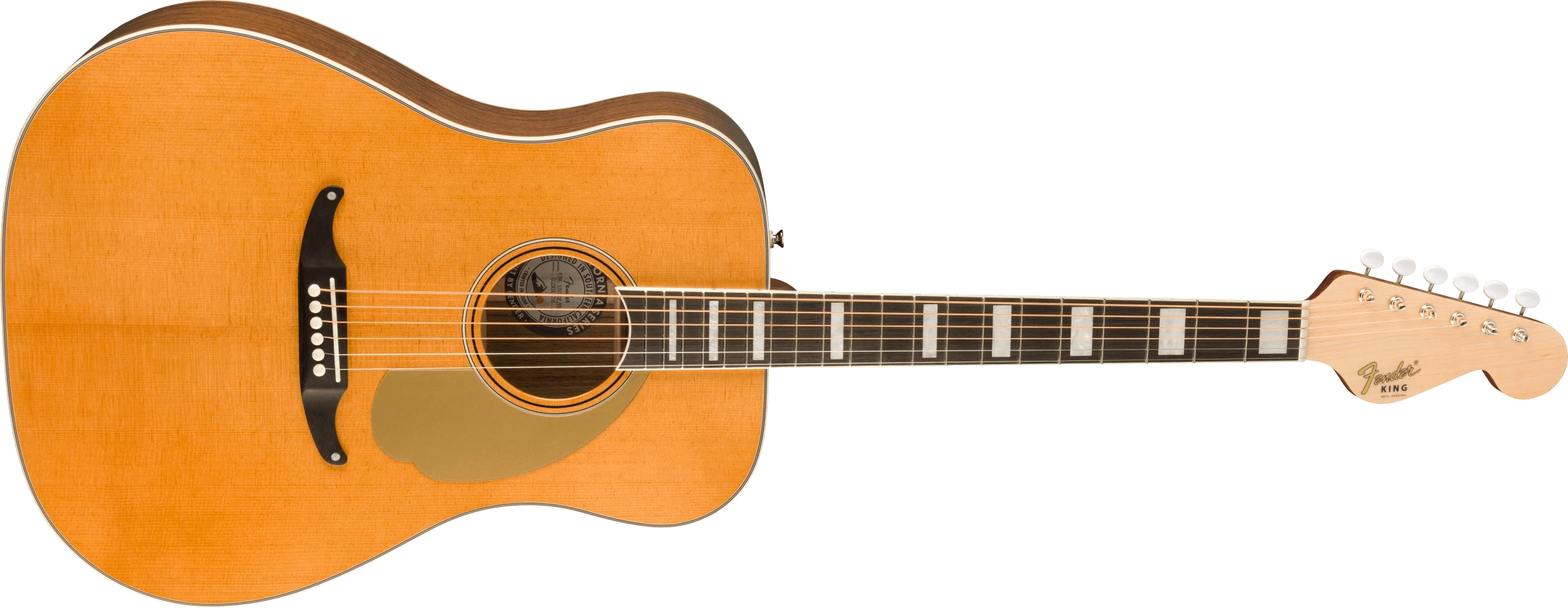 Fender® California Vintage King with Case, Gold Pickguard, Aged Natural