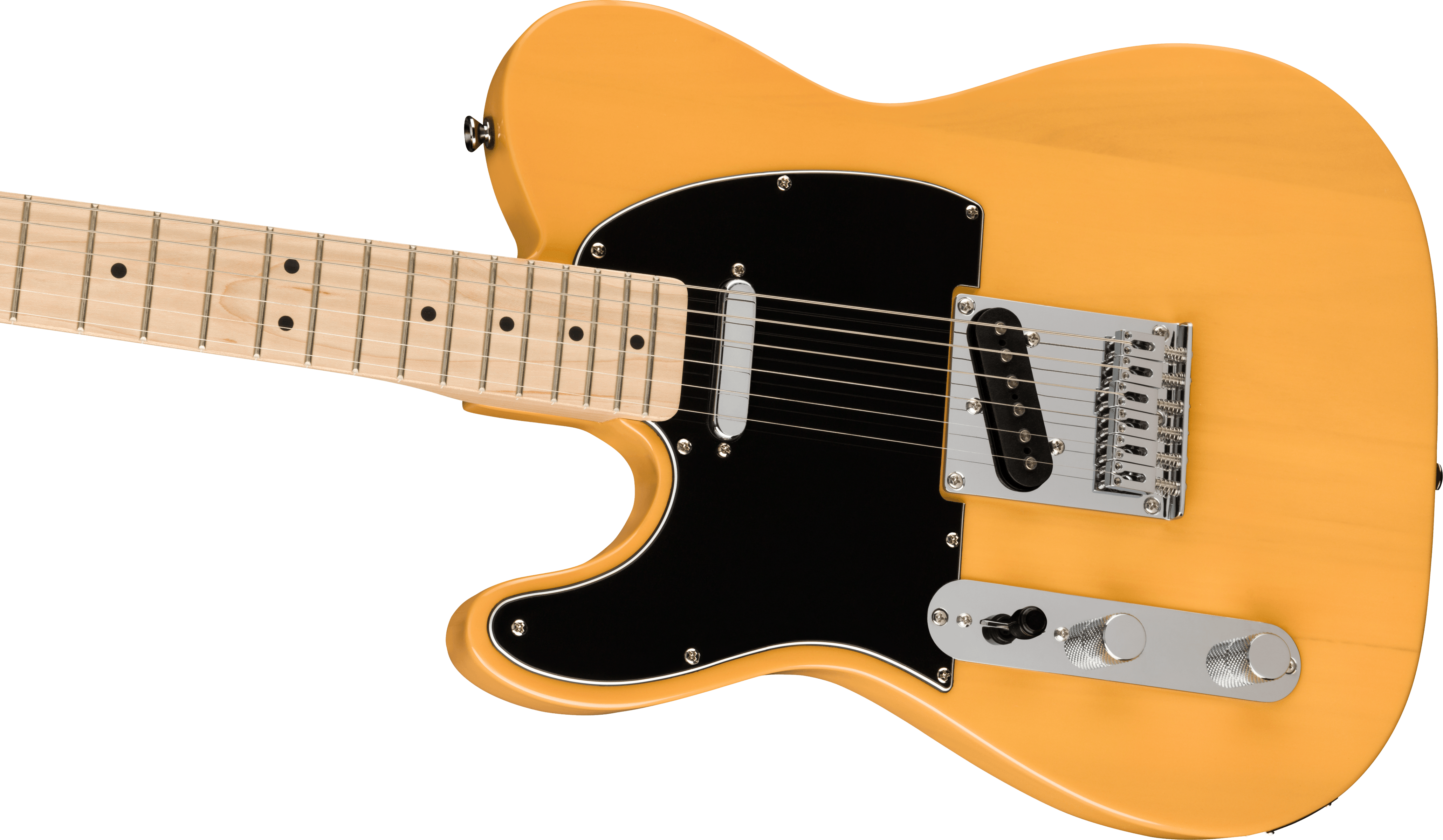 Squier® Affinity Series® Telecaster® Left-Handed, Maple Fingerboard, Black Pickguard, Butterscotch Blonde