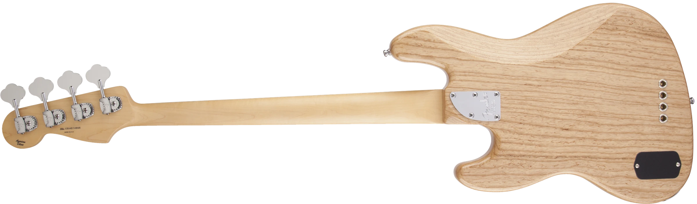 Fender® American Deluxe Jazz Bass® Ash, Maple Fingerboard, Natural, 3-Ply B/W/B Pickguard