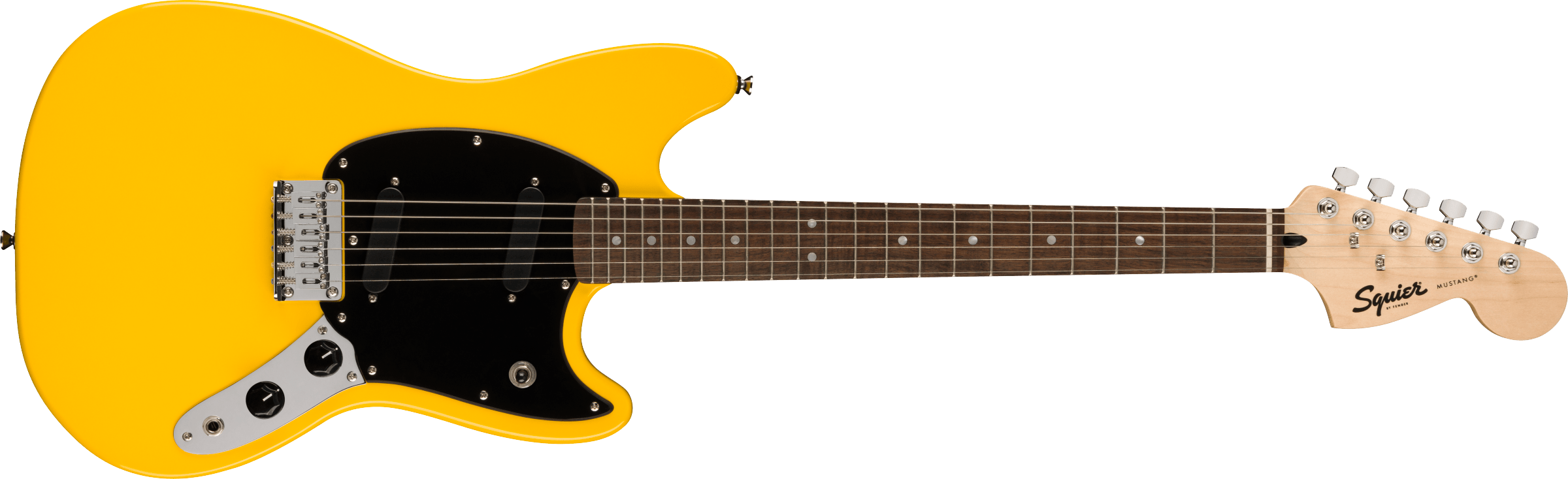 Squier® FSR Squier Sonic® Mustang®, Laurel Fingerboard, Black Pickguard, Graffiti Yellow